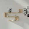 Étagère murale design effet bois clair en zigzag MARFA