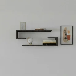 Étagère murale effet bois clair avec retour (lot de 2) MARFA