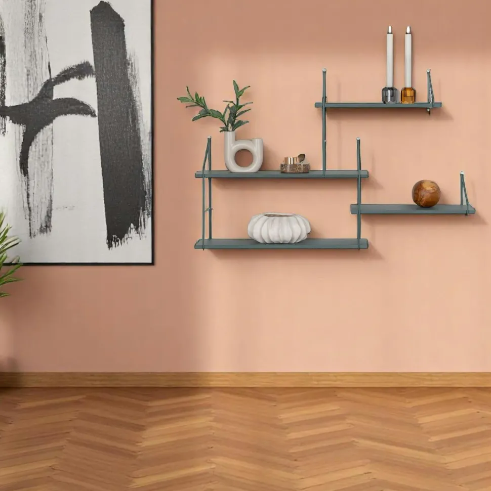 Étagère murale moderne effet bois clair - 6 niveaux UMEA