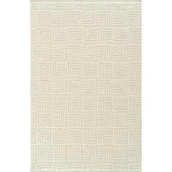 Tapis de salon beige – motif carré, 120x180 cm ISTANBUL