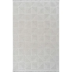 Tapis de salon gris – motif carré, 120x180 cm ISTANBUL
