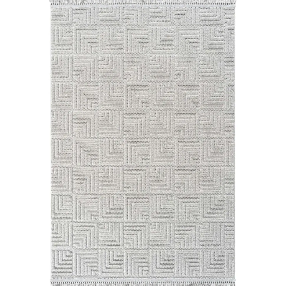Tapis de salon gris – motif carré, 120x180 cm ISTANBUL