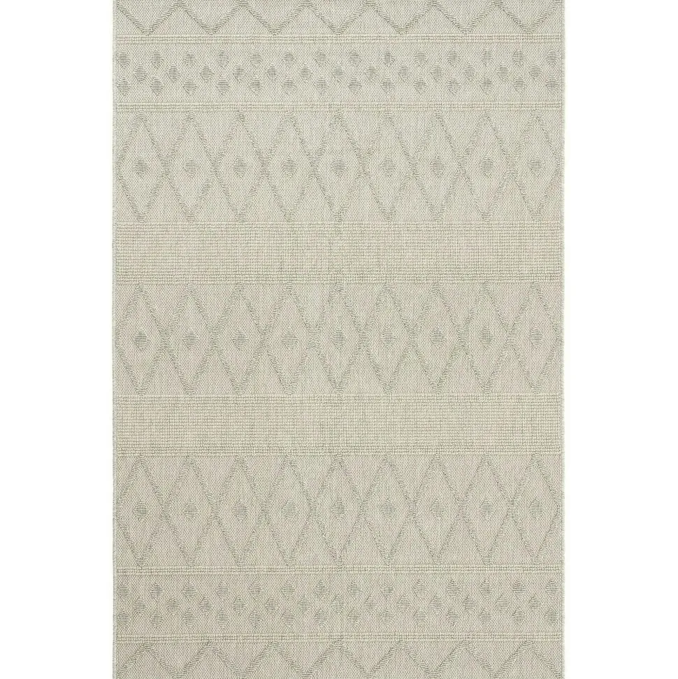 Tapis gris motifs losanges – franges, 120x180 cm ISTANBUL