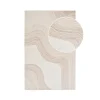 Tapis moderne blanc et brun tufté main motif vague 200x300 cm FEZ