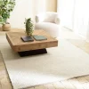 Tapis rectangulaire 160 x 230 cm laine tissée écrue