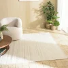 Tapis rectangulaire 160 x 230 cm laine tressage naturel