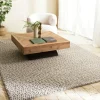 Tapis rectangulaire 200 x 290 cm laine bouclettes taupe