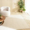 Tapis rectangulaire 160 x 230 cm coton recyclé ivoire