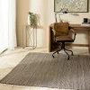 Tapis rectangulaire 200 x 290 cm jute et coton marron / noir