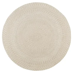Tapis rond d’extérieur en plastique recyclé Ø180 cm - teinte sable MENDOZA