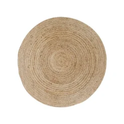 Tapis rond en jute tressée Ø150 cm - style bohème et nature FEZ