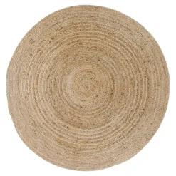 Tapis rond en jute tressée Ø150 cm - style bohème et nature FEZ