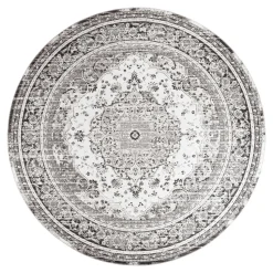 Tapis rond noir et blanc style vintage ø200 cm FEZ