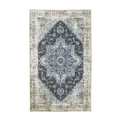Tapis vintage bleu à motifs traditionnels 160x230 cm FEZ