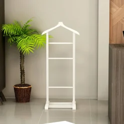 Valet de chambre bois clair avec plateau vide-poches SITIA