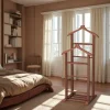 Valet de chambre double - bois marron, vide-poches SITIA