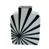 Vase blanc carré décor soleil noir H26 cm