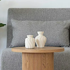 Vase corolle en céramique blanche (ensemble de 2)