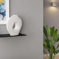 Vase donut en céramique blanche
