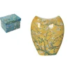 Vase jaune Amandier en fleurs Van Gogh H25 cm