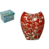Vase rouge Amandier en fleurs Van Gogh H25 cm