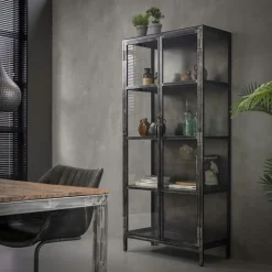 Vitrine industrielle métal verre ROADIES