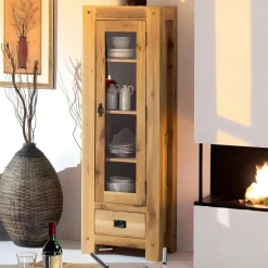 Vitrine salon chêne massif FJORD